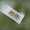 För kvinnors juveler designer vintage blommor diamant studs g guldhoppörhängen guld kronblad lyxig örondropp dangler med låda födelsedagspresent v85e#