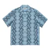 Men's Casual Shirts Hawaiian Short Sleeve Top Snake Pattern WACKO MARIA Shirt Men Women Tee