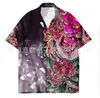 Heren Casual Shirts Vintage Japanse Opera Ghost Hawaiian Festival Summer Beach Short Sleeve Vacation Plus Size