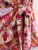 Kvinnors shorts Kvinnors 2023 Summer Fashion Vintage Multi Color Stripe Tryckt kjolbyxor Dragknapp Knut Casual och unik kvinnlig kort
