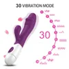 Massaggiatore 30 frequenze vibratore del coniglio doppia vibrazione erotica anale massaggio vaginale vibratori del dildo per le donne Masturbatore del punto G