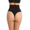 Women's Shapers High Waist Thongs Women BuLifter Panties Shapewear Tummy Body Shaper Tuck Control Slimming Seamless Black