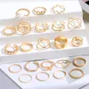 2023 New Trendy 23Pcs/Set Gold Plated Shinny Butterfly Rings Sets Fashion Knuckle Ring Jewelry Set