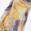 Casual Dresses Women's 2023 Unique Comfortable Fashionable Sexy Pleated Silk Screen Print Retro Sleeveless Strap Dress Mujer