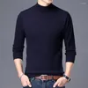 Men's Sweaters Autumn And Winter Sweater Men's Classic Casual Bottoming Red Half High Neck Pullover Men Loose Oversize