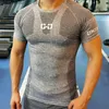 Mannen T-Shirts mannen Sneldrogende Sport T-shirt Fitness Strakke Korte Mouw Mannelijke Gym Compressie T-shirt bodybuilding T-shirt T230601