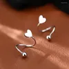 Studörhängen 925 Sterling Silver Spring Screws Twisted Female Fashion Love Ear Bone Nails For Women smycken gåvor