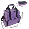 Sacs de rangement Organisateur de vernis à ongles Sac de vernis à ongles Conception portable Double couche Cosmétique Grand sac à main Boîte Z4L5