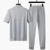 Survêtements pour hommes 2023 été vêtements de sport décontractés hommes imprimé mince T-shirt à séchage rapide deux pièces ensemble jeunesse pantalons à manches courtes sport