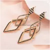 Baumeln Kronleuchter Vintage Advanced Fashion FL Diamant Schwarz Ohrringe Für Frauen Koreanische Ohrring Geburtstag Party Schmuck Geschenke Drop Del Dhdr3