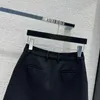 Юбки Дизайнерская дизайнерская женская маленькая модная мини-шерстяная юбка с прямой трубкой и ягодицами с высокой талией LI9N