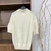 Kvinnors T-skjortor Micro Sheer Thin Short Sleeve Linen Knit T-shirt Women Tops