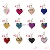 Keychains Lanyards Sequined Heart Keychain Party Favor Colorf Lage Decoration Mini Key Chain Bag Pendant Creative Christmas Gift K DHGT5