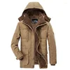 Giacche da uomo Giacca invernale calda Uomo Cappotto con cappuccio in pile Addensare Parka Capispalla da uomo Cappello Cappotti staccabili Uomo Jaqueta Masculina S-5XL