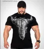 Camisetas de los hombres Nuevos Hombres camiseta de manga corta de algodón de impresión Verano Moda Casual Gimnasios Fitness Culturismo Camiseta Hombre Slim Tees Tops Ropa T230601