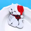 Pimler broşlar wuli bebek akrilik Noel simülasyon kedi şapka kadınlar için hediye sevimli hayvan takı broş g230529