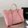 Luxury Women's Hand broderad Pearl Beach Bag Big Small Ryggsäckar Canvas Chain Ryggsäck Evening Handväskor G3H1 60% Factory Outlet Sale S09C