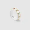 80% de réduction bijoux de créateur bracelet collier Xiao même antique noir blanc céramique abeille planète couple anneau droit