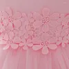 Fille Robes 2023 Né Baptême Robe Princesse Col En V Vestidos Floral Tulle Robe De Bal De Mariage Bébé Filles Robes Pour La Fête Tout-petit Vêtements