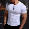 Camisetas masculinas Breves de verano para hombres Casuales cómodos ajustados de gimnasia deportiva de ajuste deportivo Sportswear de secado rápido