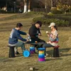 Camp Furniture Portable Folding Stool Lightweight Plastic Subway Queuing Chair And Outdoor Camping Fishing With Carry Bag