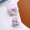 5 pezzi nuovo coreano dolce ragazza principessa carino maglia archi forcine moda bambini sabbie mobili fiori BB clip accessori per capelli