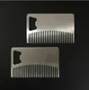 New Professional Card Style Men's Mustache Comb Beer Openers Anti Static Stainless Steel Comb Bottle Opener