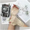 Fingerless Gloves Summer Y Lace Sunsn Antiuv Cycling Drive Half Finger Mitten Fashion Female Outdoor Sun Glove Elastic Mittens Drop Dhpsy