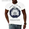 T-shirts pour hommes New Fashion Cool Style Compass graphique t-shirts hommes Summer Trend Casual 3D Print White T-shirt Handsome Personality tshirt Top T230601