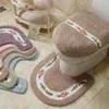 Toilet Seat Covers Home Living Room Bathroom Mats Set Anti Slip Rugs Bedroom Print Rug Water Absorption U Shaped