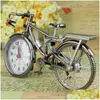 Orologi da tavolo da scrivania Sveglia Forma di bicicletta Famiglia Creativa Retro Numeri arabi Posizionamento Decorazioni per la casa Forniture Regalo Dh0733 Drop Dh2Ih