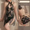 Women's sexy lingerie sexy hot hollow lace temptation passion cheongsam antique uniform temptation suit sex game role-playing L230518