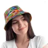 Berretti Multicolor 3D Cappello a secchiello tridimensionale per donna Uomo Adolescente Pieghevole Bob Pescatore Cappelli Panama Cap Autunno