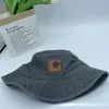 Sombrero de pescador de estilo japonés superior Ropa de trabajo Sombrero de protección solar de ala ancha Sombrero de cubo desgastado lavado retro para mujer Moda casual para hombres a juego