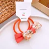 2 Pcs Fashion Children's Simple Cute Floral Fabric Bow Rubber Band Hair Rope Korea Sweet Girl Princess Ponytail Hair Accessories