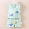 Pyjamas Summer Children kläder Set pojkar flickor tecknad tunn stil ärmlös väst shorts baby pajama 230601