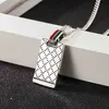 70% de réduction bijoux de créateur bracelet collier bague Sterling rectangulaire rhombique treillis pendentif émail colle goutte vieil homme femme polyvalent