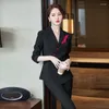 Two Piece Dress Fashion Casual Black Blazer Women Skirt Suits Jacket Sets Ladies Work Business Clothes Office Uniform Styles