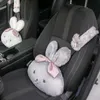 Nouveau mignon dessin animé arc lapin voiture cou oreiller doux en peluche Auto appui-tête siège soutien taille oreillers femmes enfant voiture intérieur accessoires