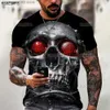 Camisetas para hombres Summer Horror Skull Camiseta con estampado 3D para hombres Ropa informal de manga corta de gran tamaño Streetwear Hip Hop Tops Tees Ropa para hombres 4XL T230601