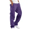 Mem Multi-Pockets Spring Summer Cargo Pants Men Streetwear Zipper Leg Skinny Work Joggers Cotton Comance Trousers