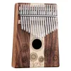 Custodia per pianoforte a pollice tipo girasole foro tondo 17 tasti kalimba strumento musicale portatile pianoforte a dito adatto per bambini regalo