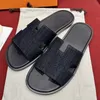 Heren zomerstrand Izmir denim pantoffels Sandaal van topkwaliteit dermiszool denim Stoffen sandalen Stijlvolle indoor pantoffels platte schoenen Hommes Sandales Hombre Zapatillas