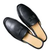 New Black Men Sandals Slippers Business Pu Leather Handmade Men Dress Shoes Size 38-44 Free Shipping