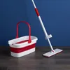 MOPS Flat Squeeze Mop and Folding Bucket Free Hand Washing Floor Cleaning Microfiber Pad Tools On Hardwood Laminate 230531