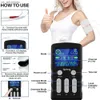 25 modos Unidad de fisioterapia de doble canal Estimulador muscular eléctrico EMS Pulso digital Masajeador corporal Acupuntura Alivio del dolor L230523