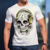 Męskie koszulki Summer Fashion Casual Trend Skull Graphic Funny Man T-shirty Hip Hop 3D Print HARAJUKU OBSŁUGI OBWODZENIE SCICK KRÓTKOWY TOP T230601