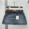 23夏の女性デザイナーAラインスカートキャンバスデニムミニスカート