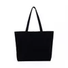 DHL50pcs Shopping Bags 12OZ Canvas Plain Large Capacity DIY Blank Zipper Shoulderl Bag Mix Color