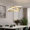 Pendellampor nordiska minimalistiska moderna atmosfär villa kreativa led matsal levande cirkulär kontor ljuskrona